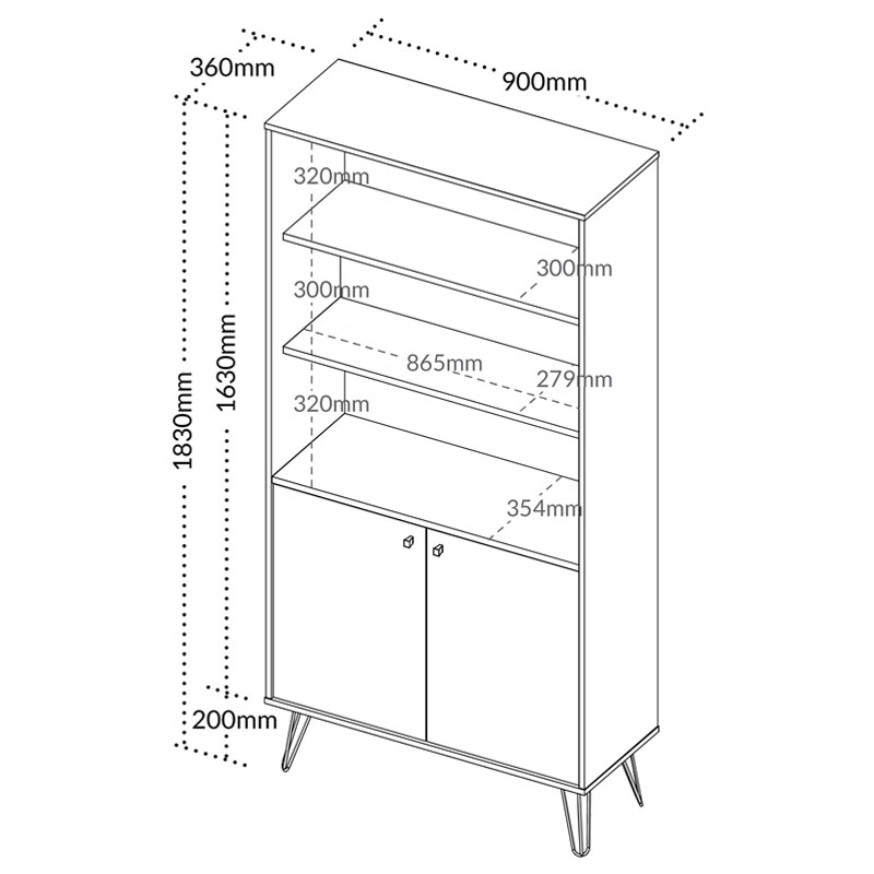 Ribeirao Bookcase - Freijo/ Black