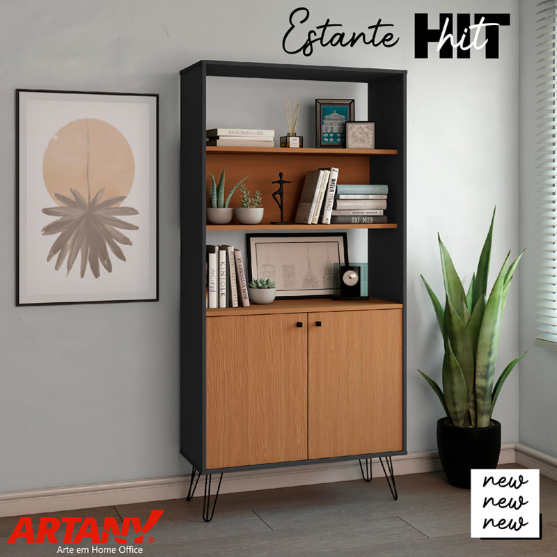 Ribeirao Bookcase - Freijo/ Black