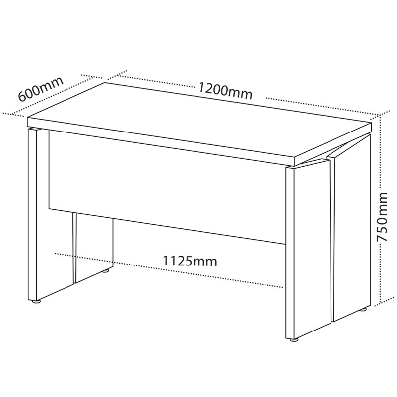 Sumare 1200 Operational Desk - Nogal/ Black