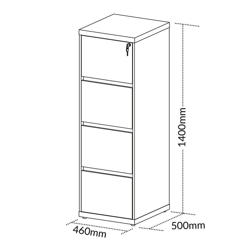 Sumare 4 Drawers File Cabinet - Nogal/ Black