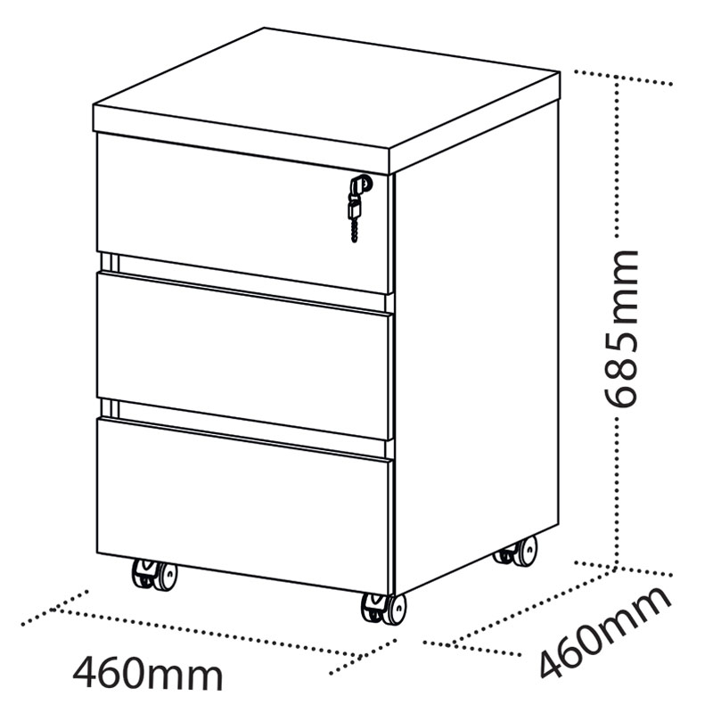 Sumare Chest Of 3 Drawers - Nogal/ Black