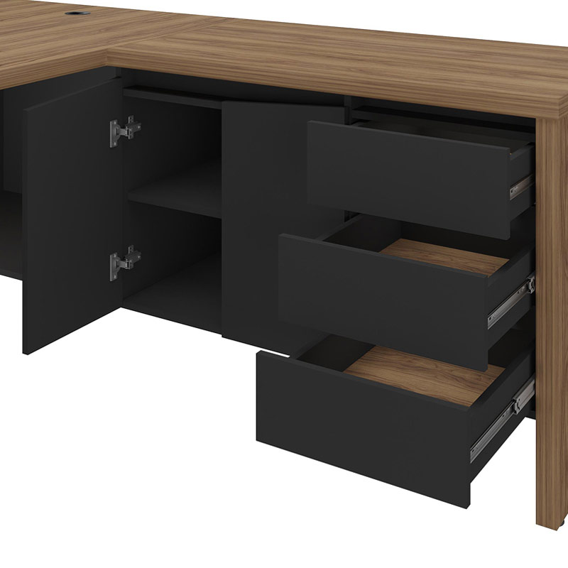 Sumare Chief Desk - Nogal/ Black