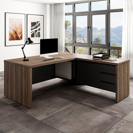  Teresopolis Chief Desk - Nogal/ Black