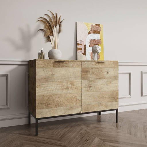 Fresno Cabinet Sideboard, Oak and Black