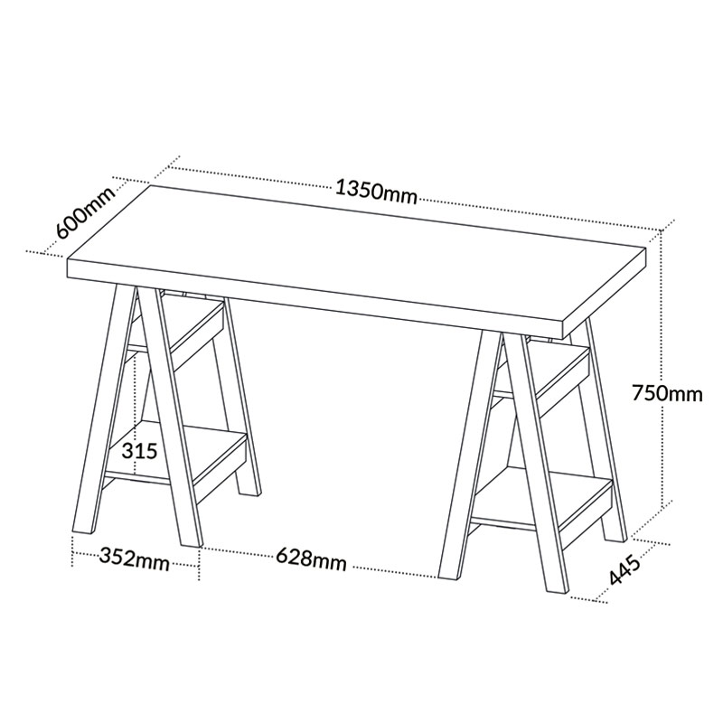 Valparaiso Desk - Elm/ White