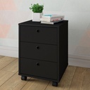 Viamao Chest of 3 Drawers - Black