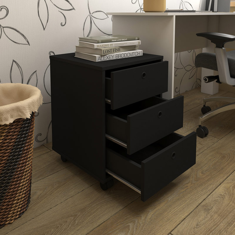 Viamao Chest of 3 Drawers - Black