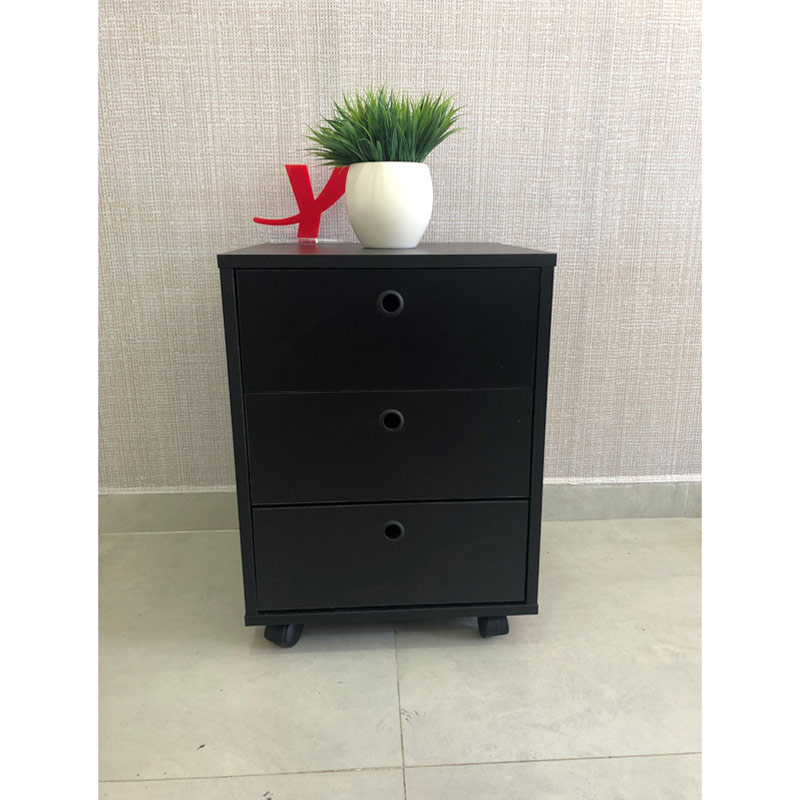 Viamao Chest of 3 Drawers - Black