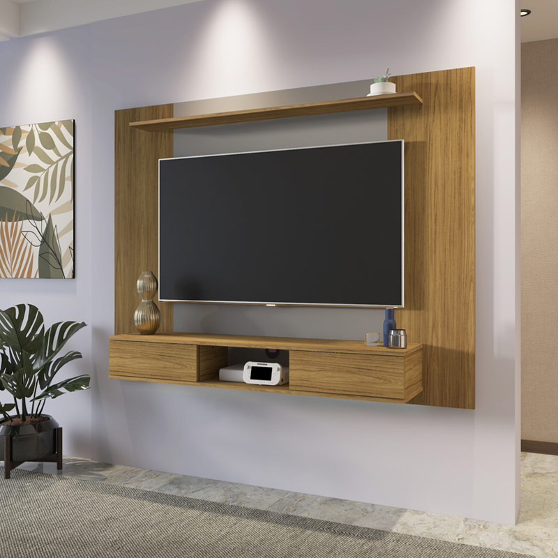 Altamira Tv Wall Panel - Oak/ Graphite