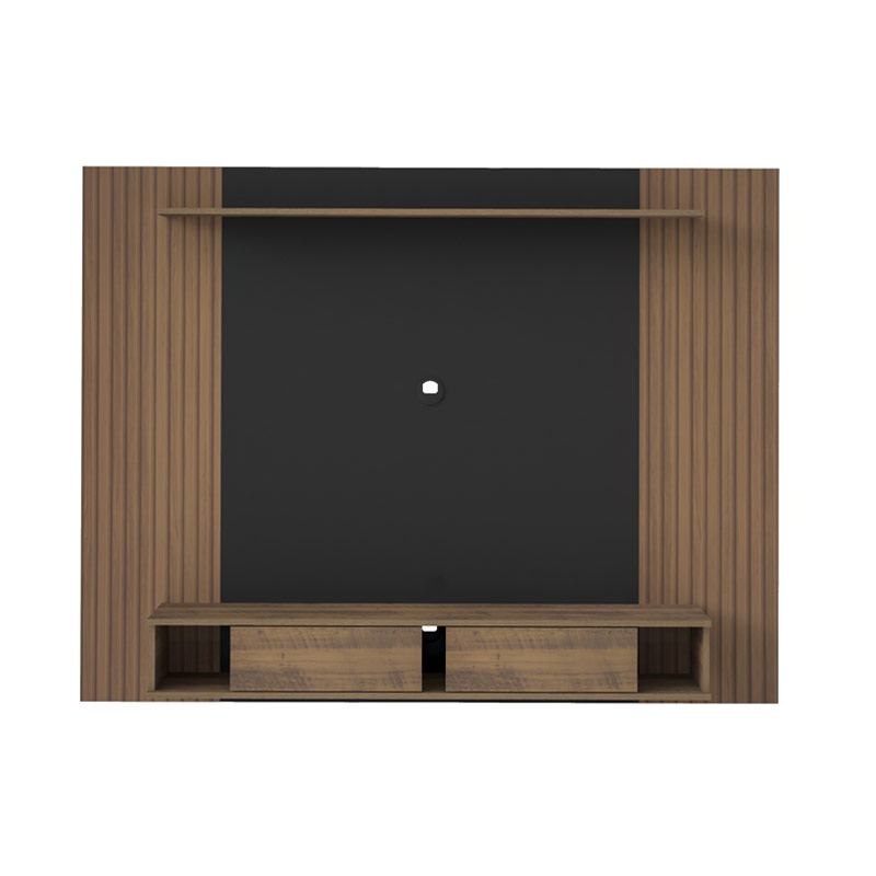 Altamira Tv Wall Panel - Slatted Pine/ Black