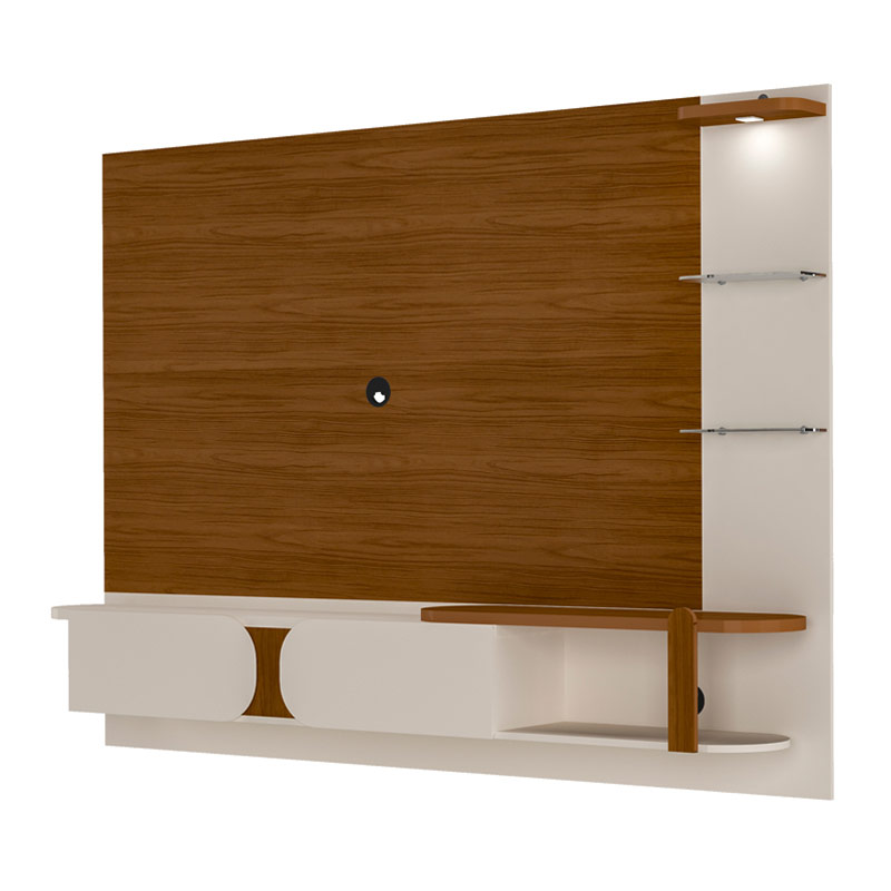 Alvorada Legal Tv Wall Panel - Cedar/Off White