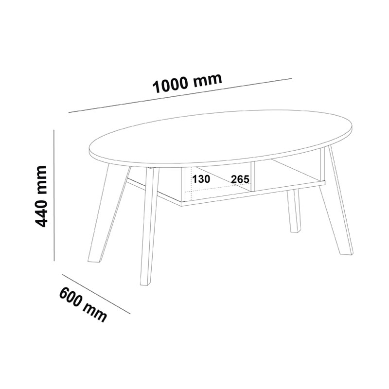 Angra Coffee Table - Oak/ Graphite