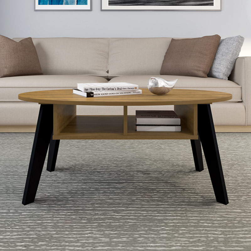 Angra Coffee Table - Pine/ Black