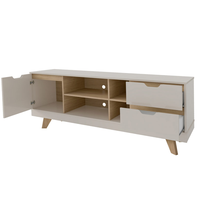 Araguaina Tv Stand - Off White/ Oak