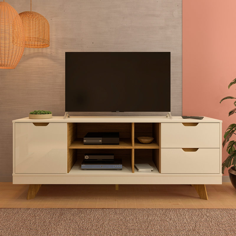 Araguaina Tv Stand - Off White/ Oak