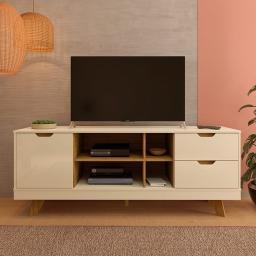 Goiania Tv Stand - Off White/ Oak