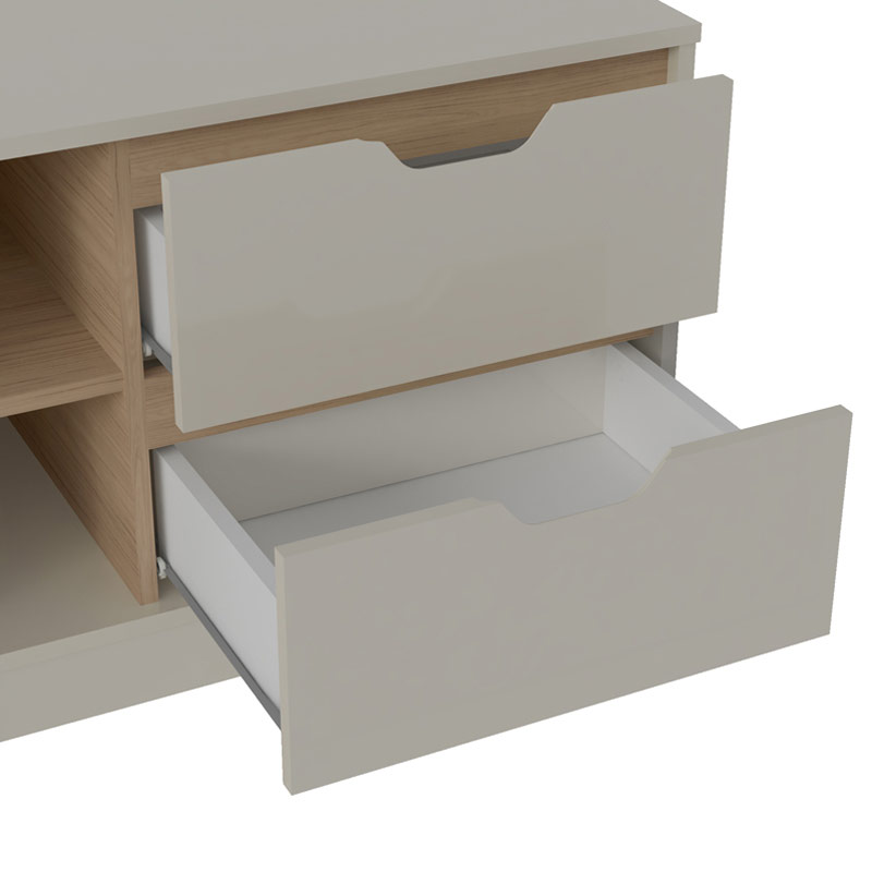 Araguaina Tv Stand - Off White/ Oak