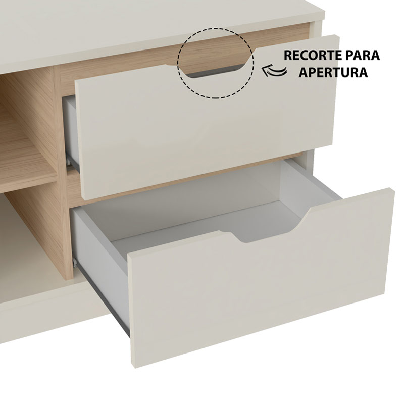 Araguaina Tv Stand - Off White/ Oak