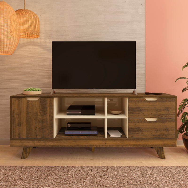 Araguaina Tv Stand - Pine/ Off White