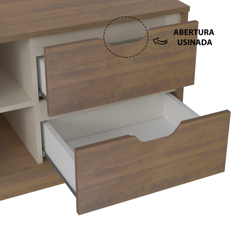 Araguaina Tv Stand - Pine/ Off White