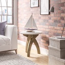 Araras End Table - Off White/ Pine  