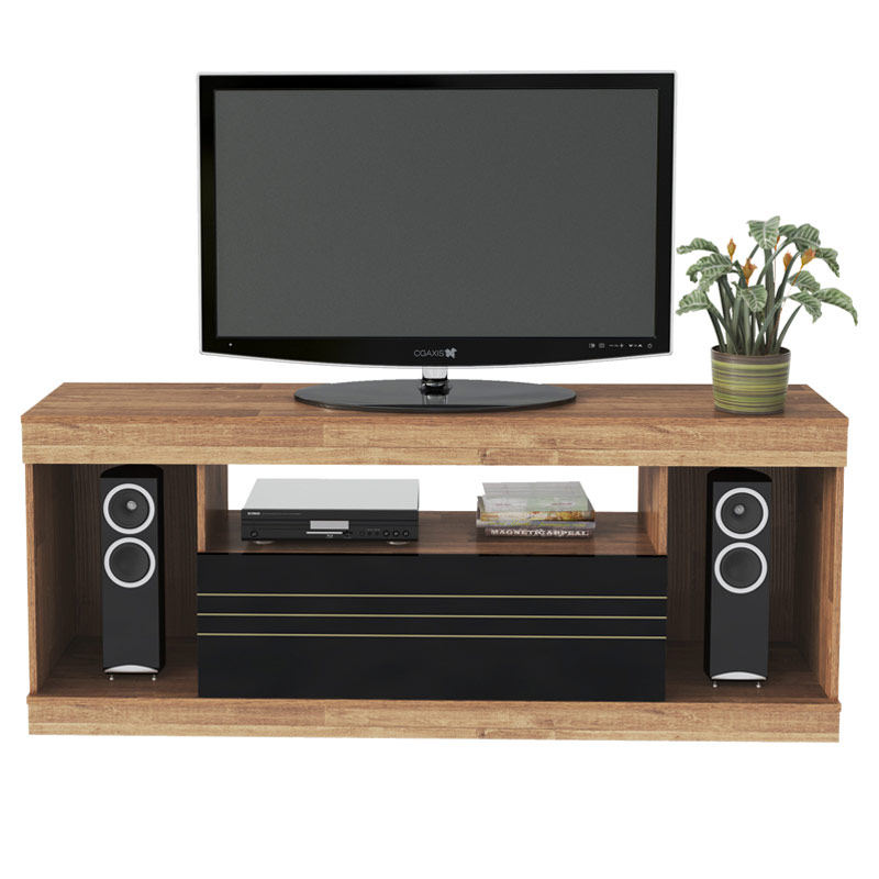 Araruama Tv Stand - Rustic/ Black