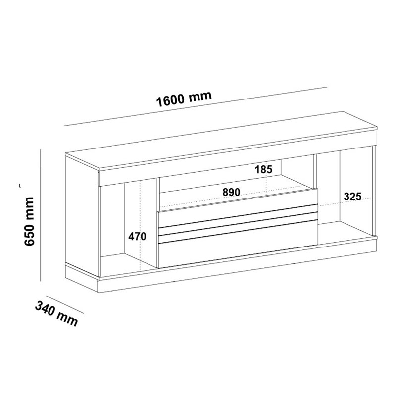 Araruama Tv Stand - Rustic/ Black