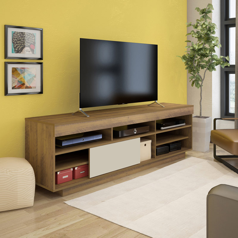 Barretos Tv Stand - Pine-Pine/ Off White