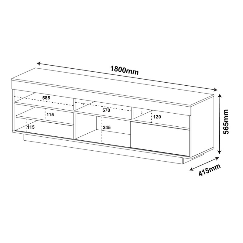 Barretos Tv Stand - Pine-Pine/ Off White