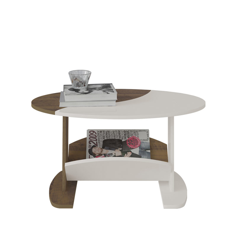 Bento Roxo Coffee Table - Walnut/ Off White