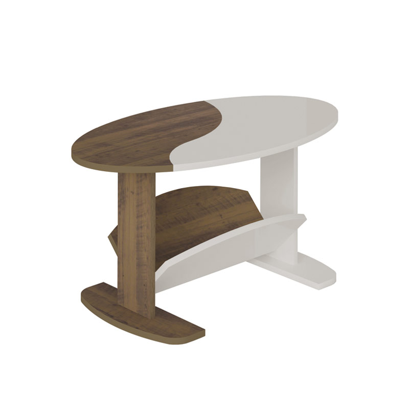 Bento Roxo Coffee Table - Walnut/ Off White