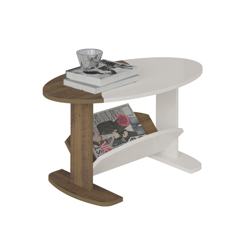 Bento Roxo Coffee Table - Walnut/ Off White