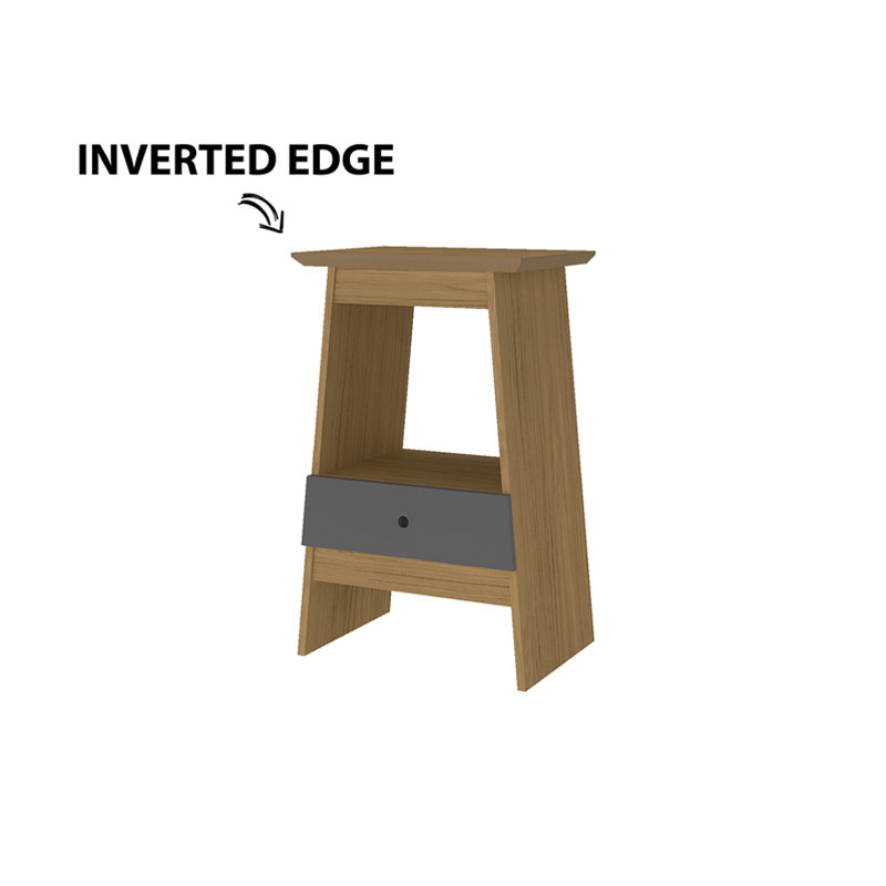 Birigui End Table - Oak/ Graphite