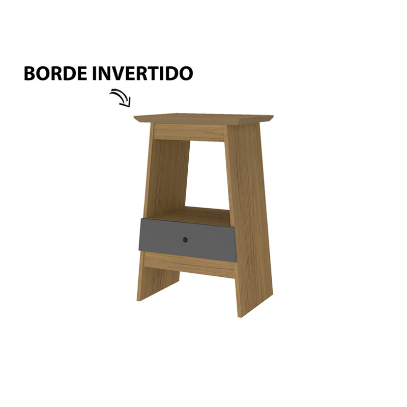 Birigui End Table - Oak/ Graphite