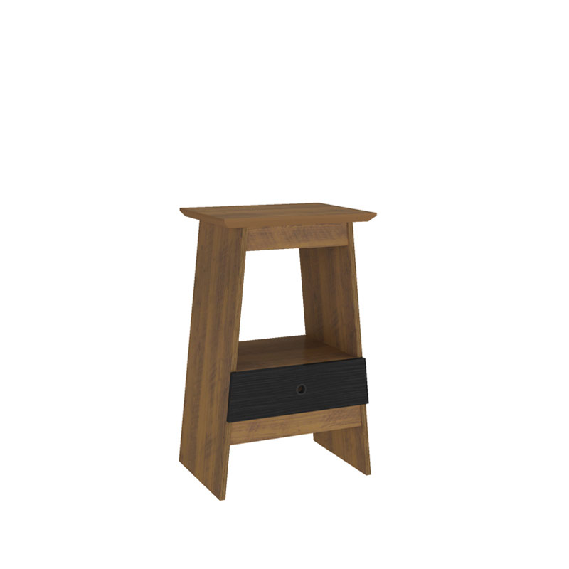 Birigui End Table - Pine/ Black