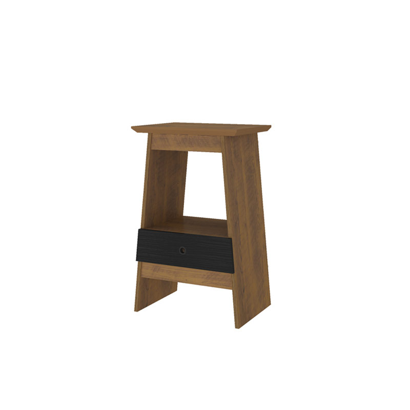 Birigui End Table - Pine/ Black