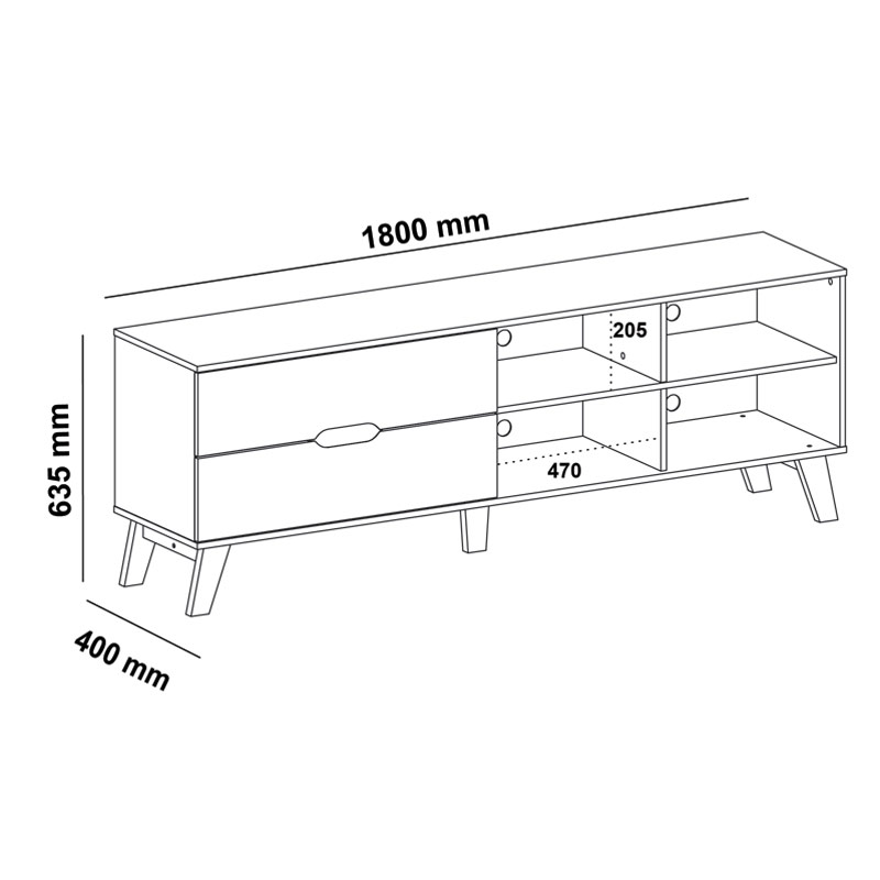 Botucatu Tv Stand - Cedro/ Off White