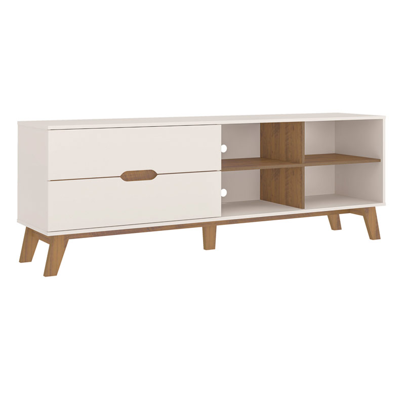 Botucatu Tv Stand - Off White/ Pine