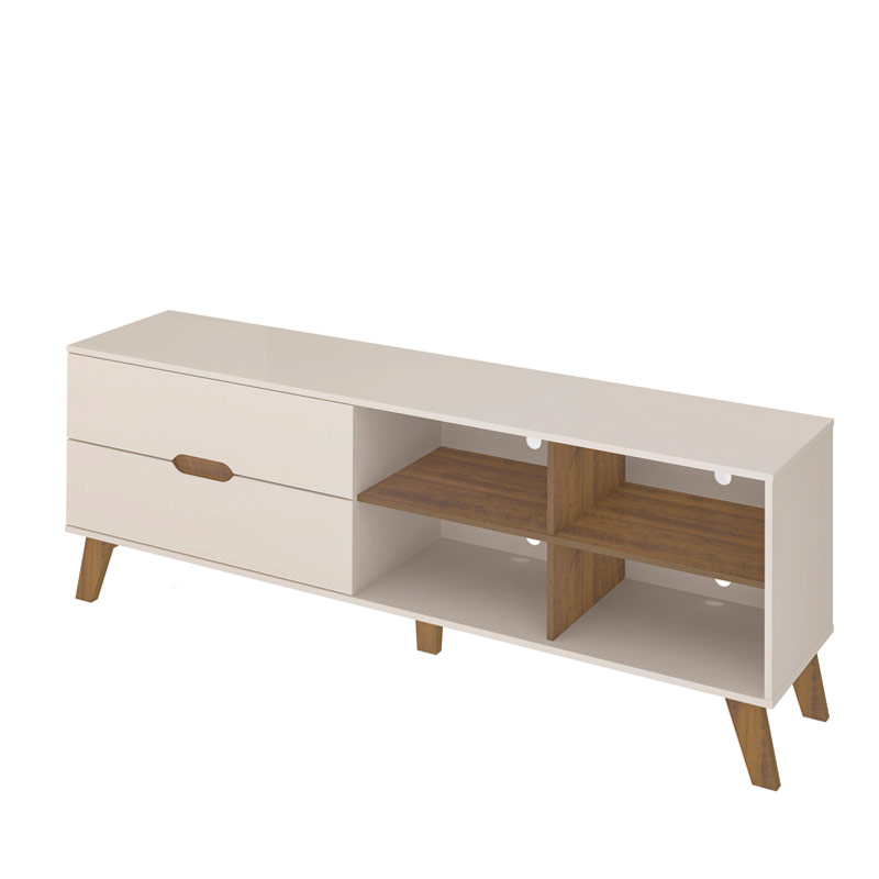 Botucatu Tv Stand - Off White/ Pine