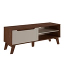 Braganca Horizonte Tv Stand - Walnut/ Off White