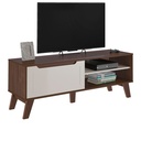 Braganca Horizonte Tv Stand - Walnut/ Off White