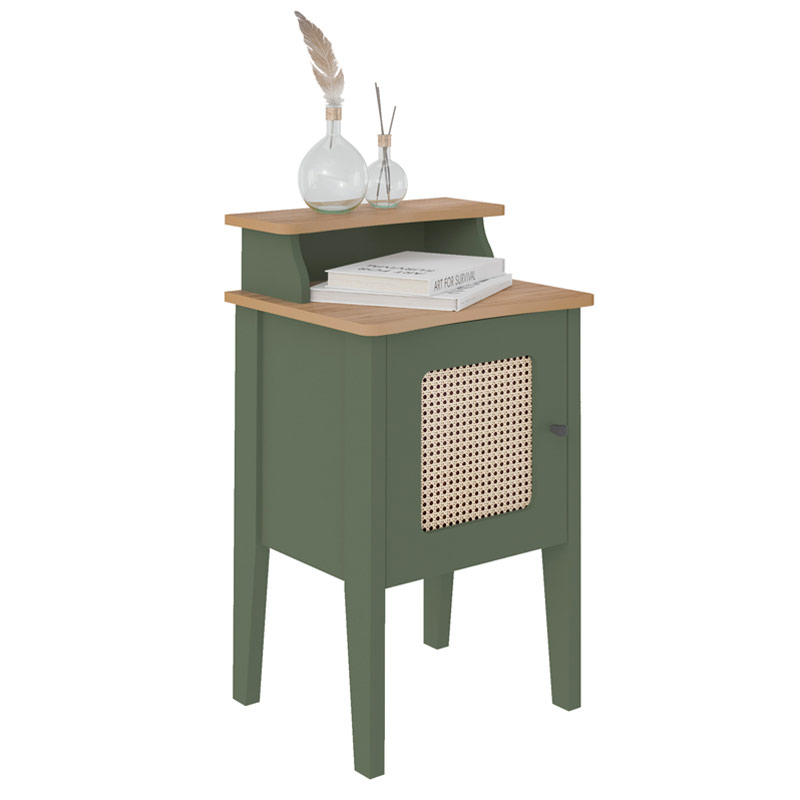 Brusque End Table - Mint/ Oak