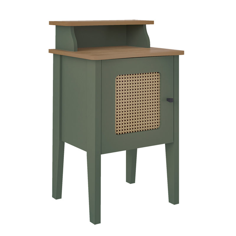 Brusque End Table - Mint/ Oak