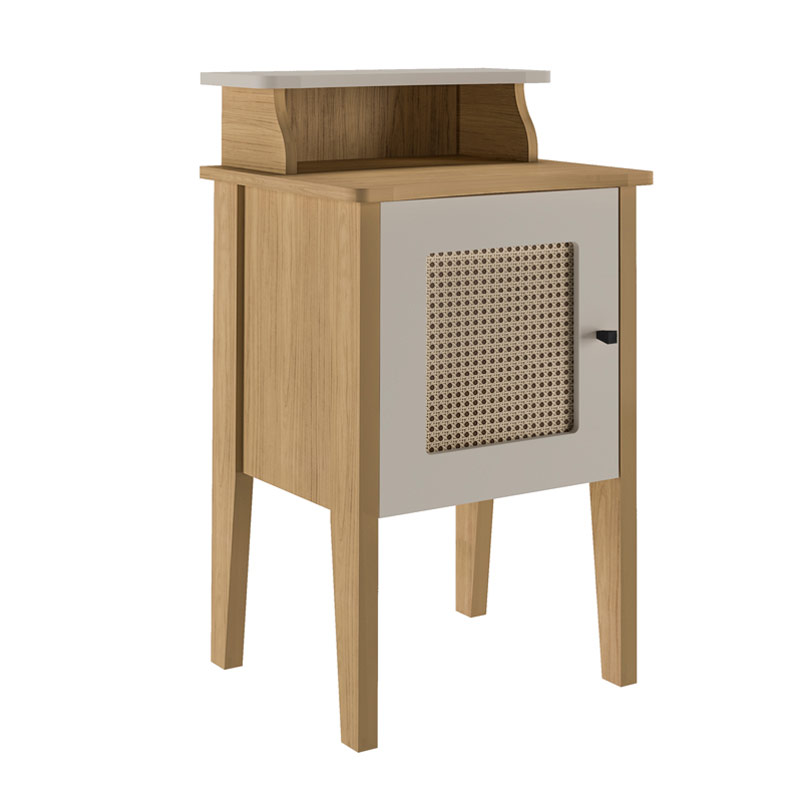 Brusque End Table - Oak/ Off White