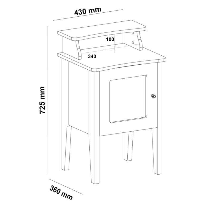 Brusque End Table - Oak/ Off White