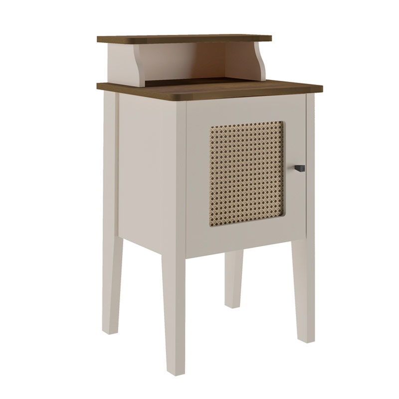 Brusque End Table - Pine/ Off White