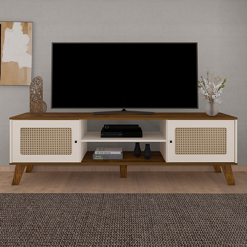 Brusque Tv Stand - Pine/ Off White