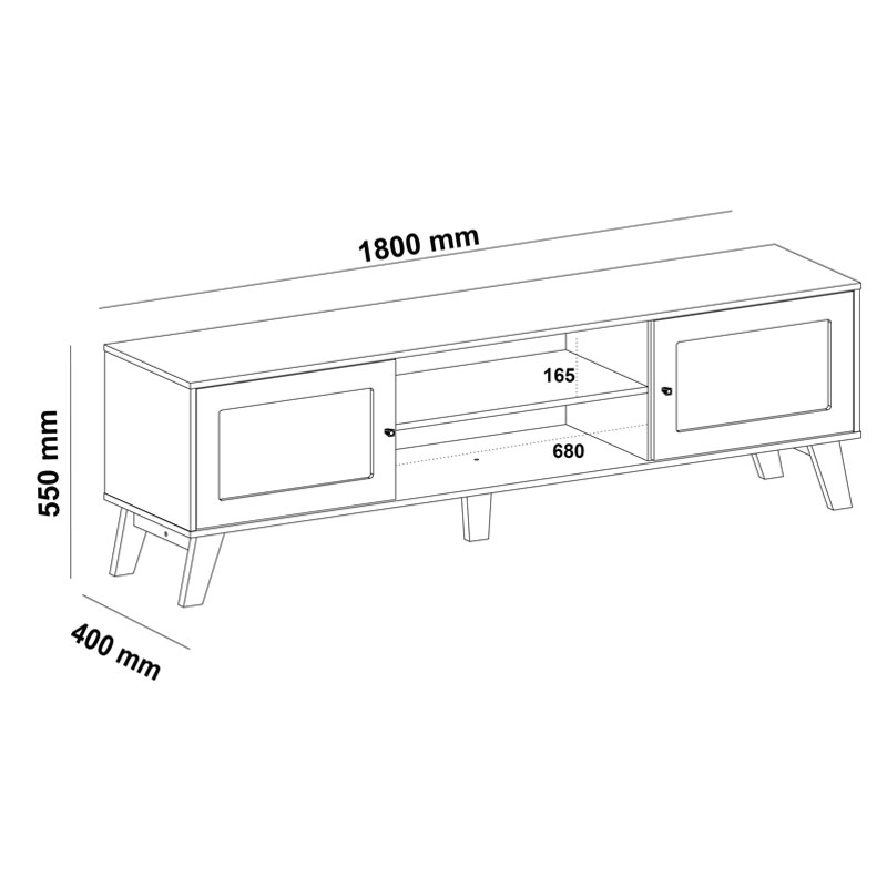 Brusque Tv Stand - Pine/ Off White