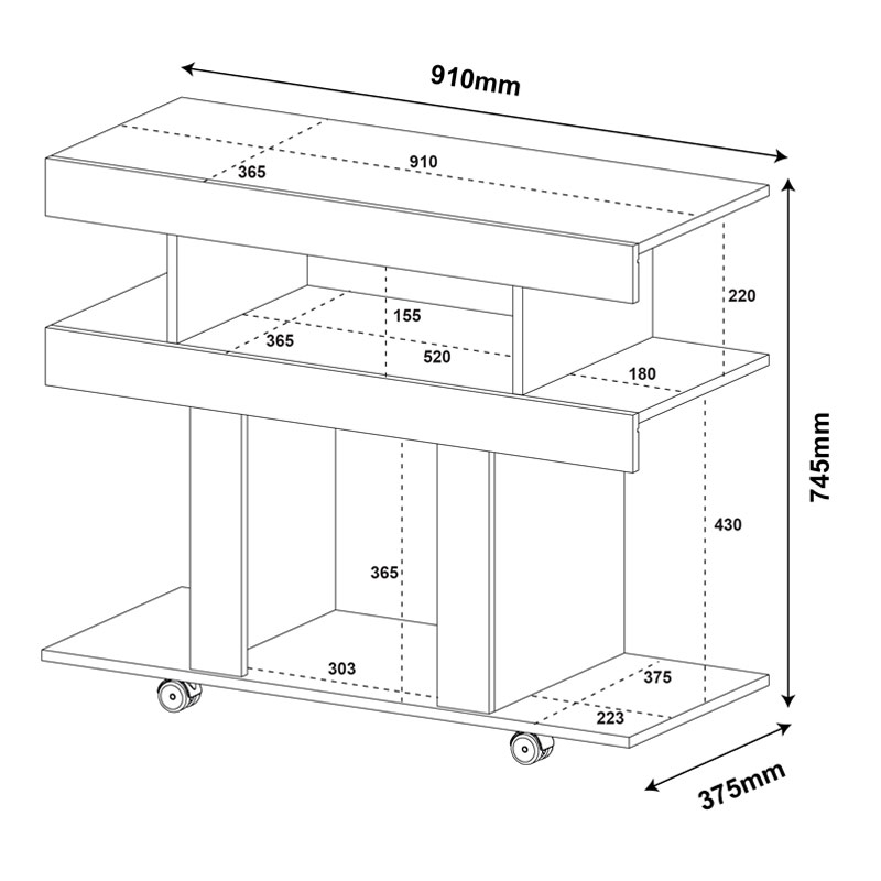 Camaragibe Tv Stand - Walnut/ Off White