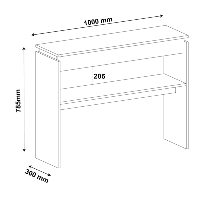 Cameta Console Table - Black